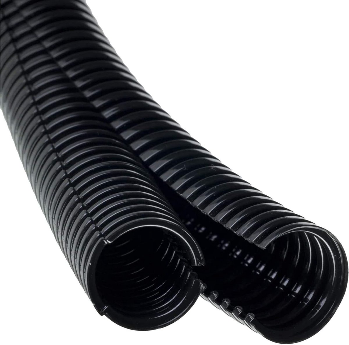 50 meter Kalitec ribbelbuis Twin NW 17 I ribbelslang in twee delen I solar ribbelbuis I marterbeschermingsbuis I lege buis I kabelbescherming AD 21,3 mm ID 15,1 mm
