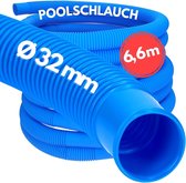 6,6 meter Kalitec zwembadslang 32 mm, blauw I slang voor zwembadpomp 32 mm I slang zwembad I flexibele waterslang I pompslang I Made in Germany I maatvast I trapvast