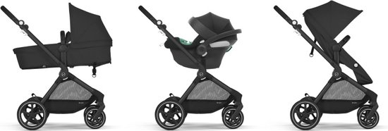 Cybex Kinderwagen Eos Basic BLK Moon Black Incl. Aton B2 i-Size & Adapter van Cybex — afbeelding 3