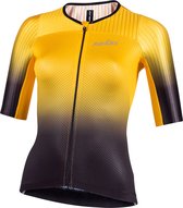 Nalini - Dames - Fietsshirt - Korte Mouwen - Wielrenshirt - Zwart - Geel - NEW LADY ERGO FIT J - XS