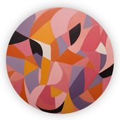 Schilderij Hedendaagse kunst - Slaapkamer schilderij rond - Wandpaneel Niet-concreet - Landelijk schilderij - Muurcirkels - Kunst - 90 x 90 cm 3mm