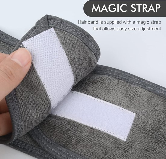 YOUYIKE 3 stuks cosmetica haarband, haarband voor make-up, cosmetica, hoofdband, badstof, verstelbare haarbeschermingsband met klittenbandsluiting voor gezichtsreiniging, badkamer, sport, beauty