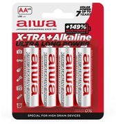 Aiwa X-TRA+, Wegwerpbatterij, AA, LR06, Alkaline, 1,5 V, 4 stuk(s), Wit