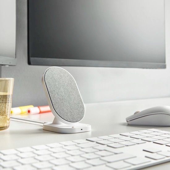 Chargeur sans fil Hama 10W - Chargement sans fil - Convient aux Smartphones dotés de la technologie Qi - Chargement sans fil - Chargement portrait et paysage - Fonction de Sécurité et LED- Incl. Câble USB-C - Wit