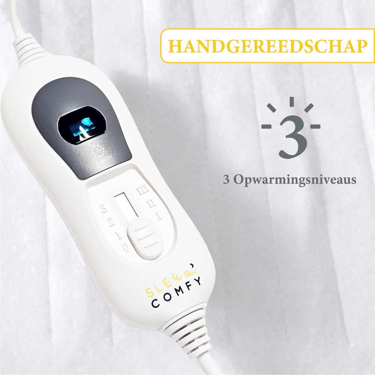 Afbeelding 3 van Sleep Comfy Elektrische Deken - Onderdeken met Instelbare Warmte - Wasbaar - Timerfunctie - Luxe Verwarmde - Veilig en Gezellig Beddengoed - Energiezuinig - 150x80 cm
