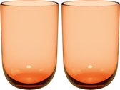 like. by Villeroy & Boch Like Glass Apricot Like Apricot Longdrinkbeker Set 2-delig 0,38 L