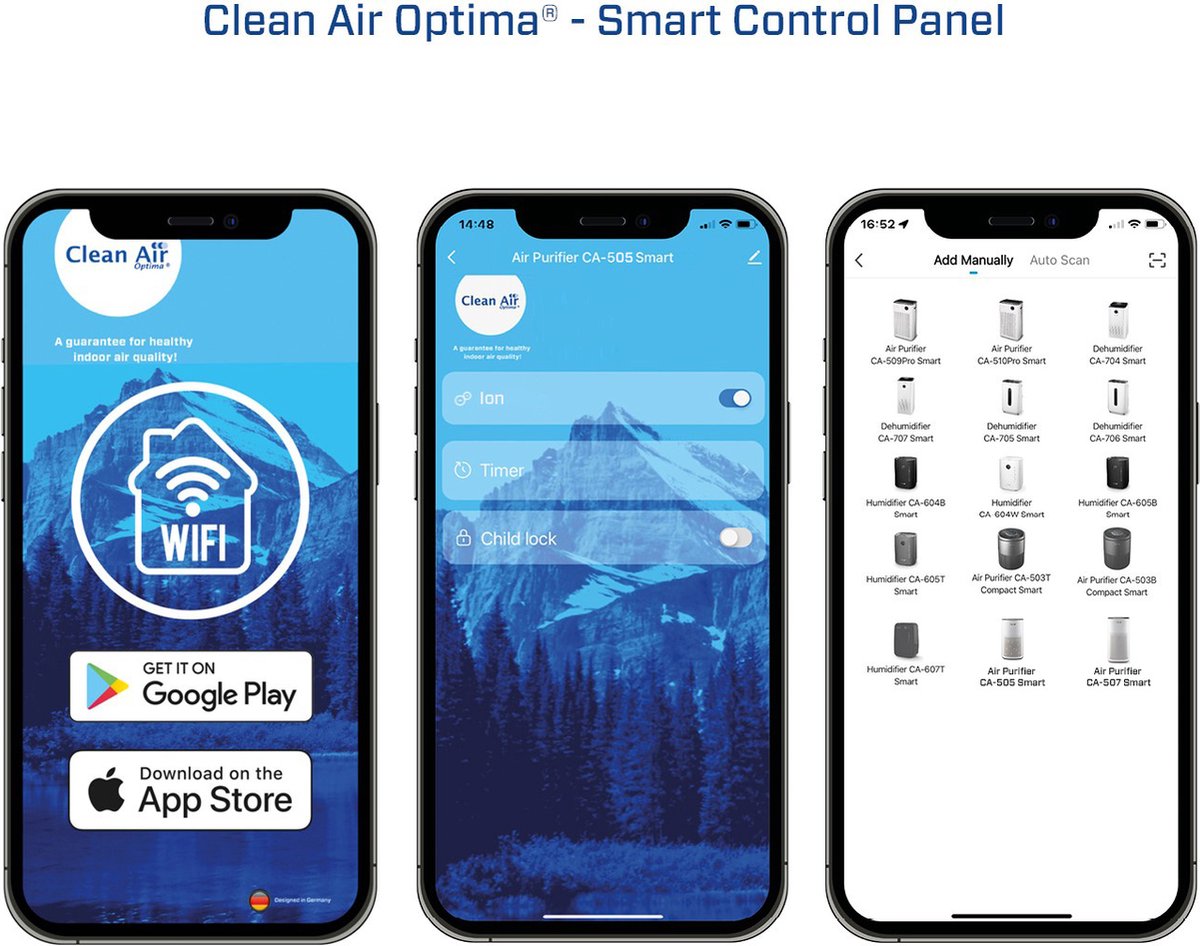 Clean Air Optima® CA-505 Smart - Intelligente HEPA Ionisator Luchtreiniger - 360° Airflow - Extreem stil met sleepmode! <10dB(A)! thumbnail 5