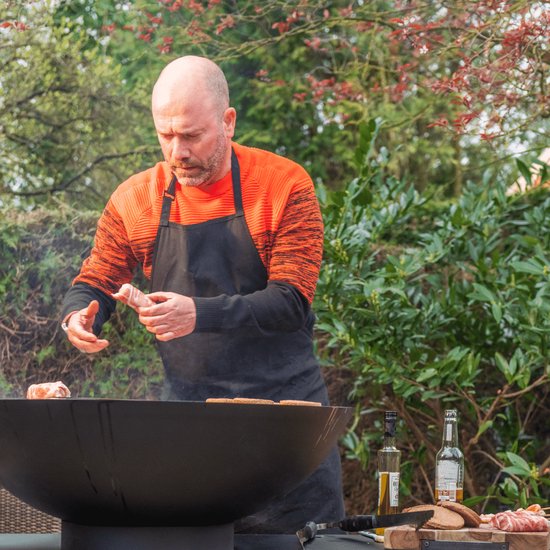 RedFire - Onyx - barbecue - BBQ - Zwart - Vuurschaal BBQ - Vuurkorf - Vuurschaal 80 cm - houtopslag - Grillschaal - Plancha ring - Terrasverwarming - Sfeerhaard van RedFire — afbeelding 5