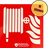 10x Stickers 10 x 10 cm brandblusser Noodpictogram | Wettelijke verplichting | 10 stuks