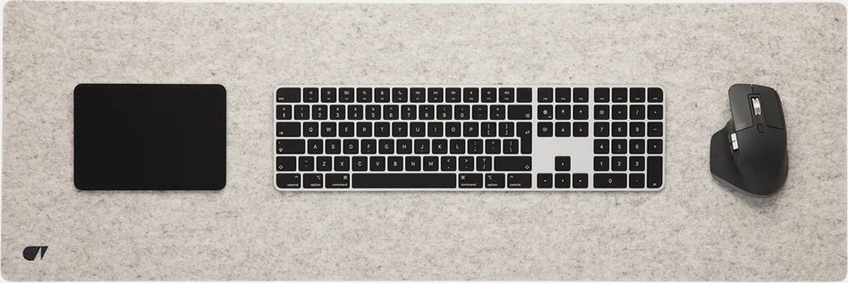 Oakywood Felt & Cork Desk Mat Stone Grey - Large 30 x 90 cm - Luxe Bureau Onderlegger van Wolvilt & Kurk