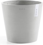 Ecopots Amsterdam 40 - White Gris - Ø40 x H34,5 cm - Pot de fleur / cache-pot rond blanc-gris