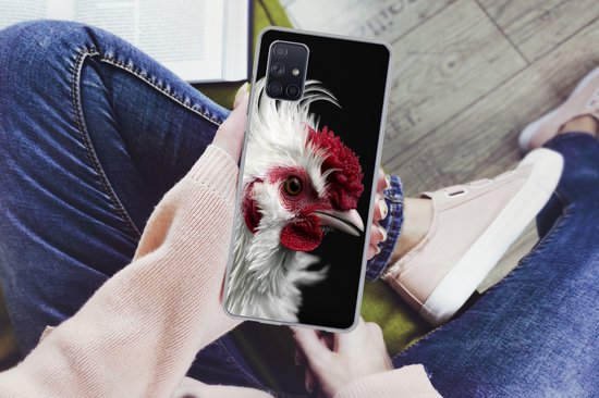 Coque Samsung Galaxy A51 - Kip - Vogel - Zwart - Siliconen