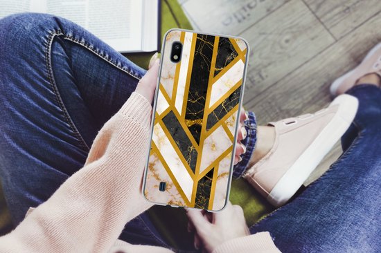 Coque Samsung Galaxy A10 - Marbre - Or - Glitter - Luxe - Siliconen