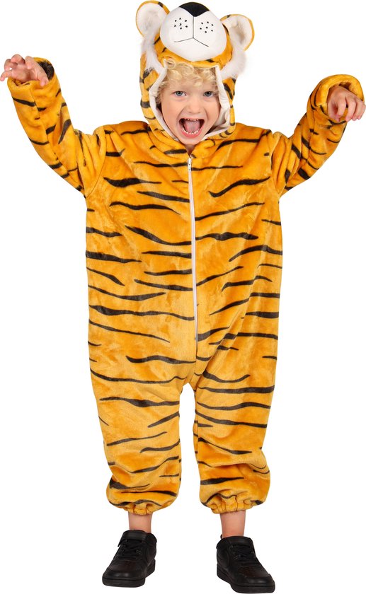 Costume Animaux Tigre Enfants - Peluche - Animaux Onesie - Carnaval - Habillage Vêtements Enfants - Oranje/ Zwart - Taille 116