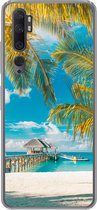 Geschikt voor Xiaomi Mi Note 10 hoesje - Strand - Palmboom - Zee - Siliconen Telefoonhoesje