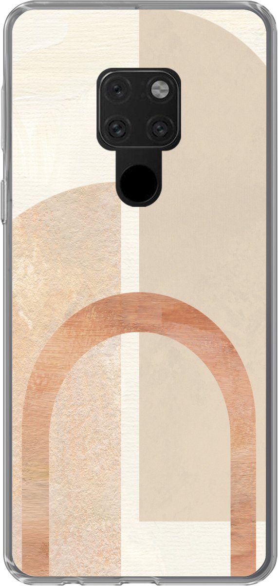 Telefoonhoesje Geschikt voor Huawei P40 Lite hoesje - Marmer print - Patroon - Roze - Siliconen Telefoonhoesje Telefoonhoesje