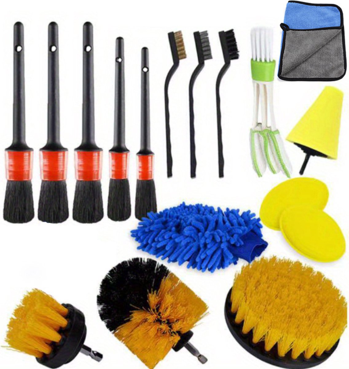 Goedkoopste Nivard Boorborstel - Reinigingsborstel Boormachine - Borstelset Voor Boormachine - 17 Stuks