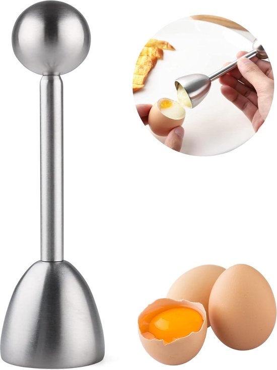 Roestvrij Staal Ei Opener, Ei Separator Gemakkelijk Eierschaal Cutter Ei Cracker Voor Rauw Ei Wit Separator Tool Handheld Ei Opener Ei Schillen Tool