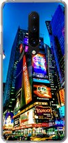 Geschikt voor OnePlus 7 Pro hoesje - New York - Nacht - USA - Siliconen Telefoonhoesje