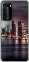 Geschikt voor Huawei P40 Pro hoesje - New York - Storm - Skyline - Siliconen Telefoonhoesje