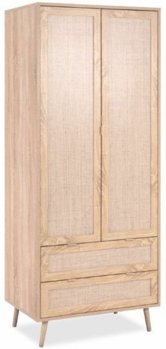 Finori Bali - Kast - 2-deurs - Eiken/Riet Decor