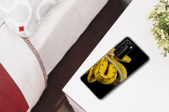Coque Huawei P40 Pro - Serpent - Branche - Jaune - Coque de téléphone en Siliconen