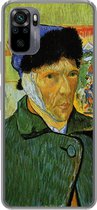 Geschikt voor Xiaomi Redmi Note 10 hoesje - Zelfportret met verbonden oor - Vincent van Gogh - Siliconen Telefoonhoesje