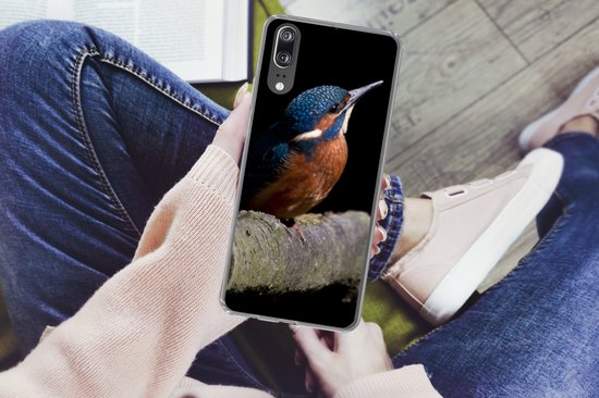 Coque Huawei P20 - Martin-pêcheur - Branche - Ressorts - Zwart - Coque de téléphone en Siliconen