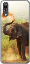 Telefoonhoesje Geschikt voor Huawei P20 hoesje - Olifant - Dieren - Bos - Bomen - Siliconen Telefoonhoesje