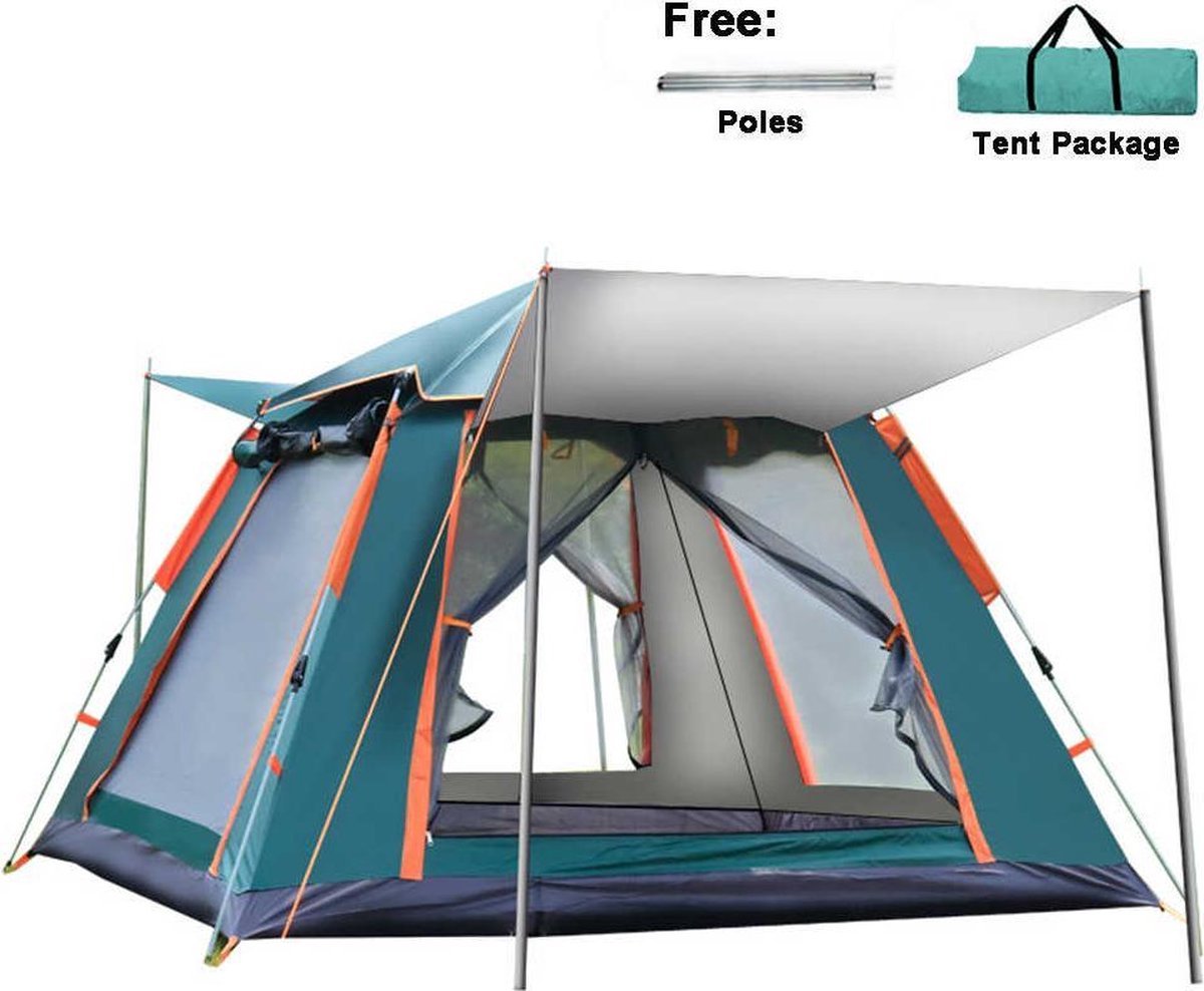 215*cm tent waterdicht UV-bescherming - vijf personen - groen oranje