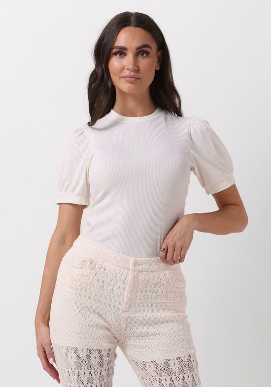 Minus Johanna Tee Tops & T-shirts Dames - Shirt - Ecru - Maat XL