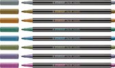 STABILO Pen 68 - Premium Metallic Viltstift - Etui Met 8 Kleuren