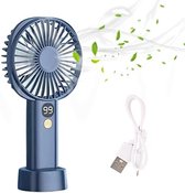 Handventilator - Mini Ventilator - Hand Ventilator - Mini ventilator Oplaadbaar - Mini Ventilator Usb - Blauw