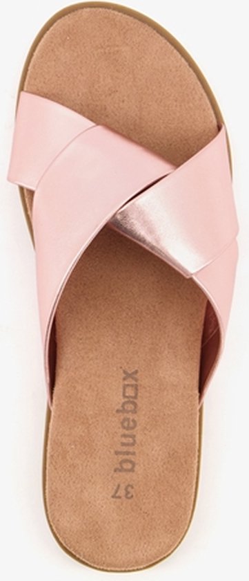 Blue Box dames slippers met metallic roze bandjes - Maat 37