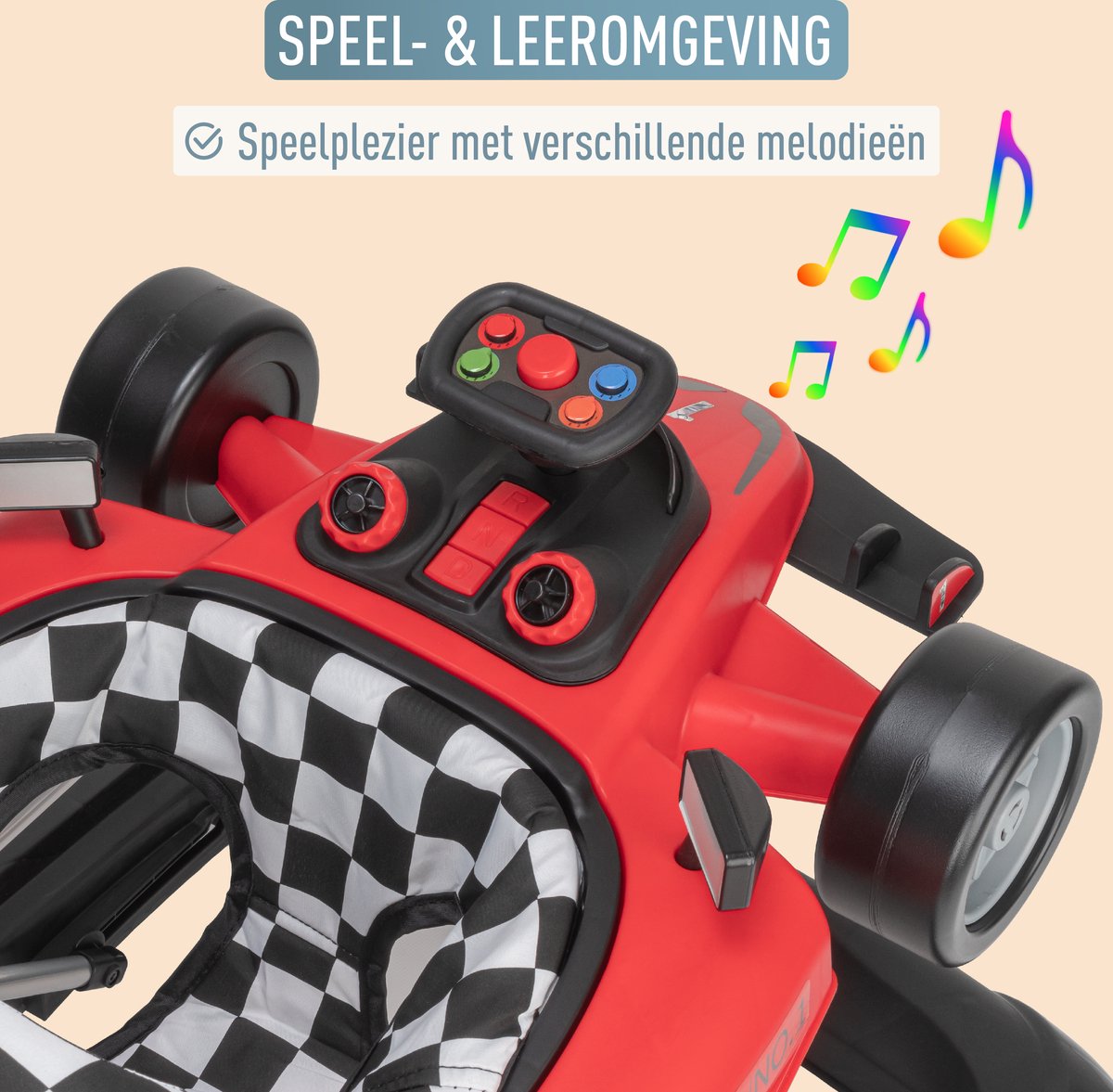 Girello 2 In 1 Ib Style Little Speedster - Con Effetti Sonori, Regolabile, Norma EN 1273:2020 - Rosso - Foto 9