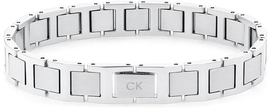 Calvin Klein CJ35100008 Heren Armband - Schakelarmband - Sieraad - Staal - Zilverkleurig - 10 mm breed - 19.5 cm lang