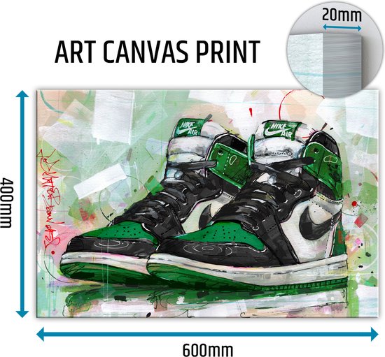 Sneaker canvas retro high pine green 60x40 cm