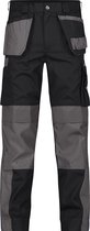 DASSY® Seattle Tweekleurige holsterzakkenbroek met kniezakken - maat 54 - ZWART/CEMENTGRIJS