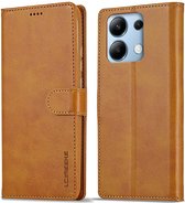 LC.IMEEKE Luxe Book Case - Geschikt voor Xiaomi Redmi Note 13 Pro 4G / Poco M6 Pro 4G Hoesje - Bruin