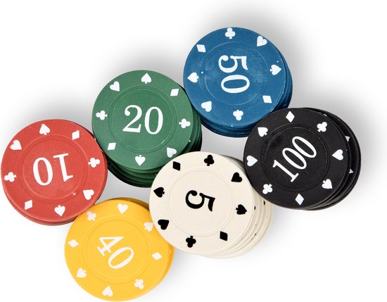 Pokerset - 48 Stuks poker chips - Poker set voor kaartspel, pokerspel en casino - pokerchips voor pokeren
