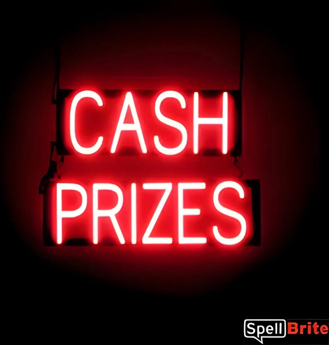 CASH PRIZES - Lichtreclame Neon LED bord verlicht | SpellBrite | 52 x 38 cm | 6 Dimstanden - 8 Lichtanimaties | Reclamebord neon verlichting