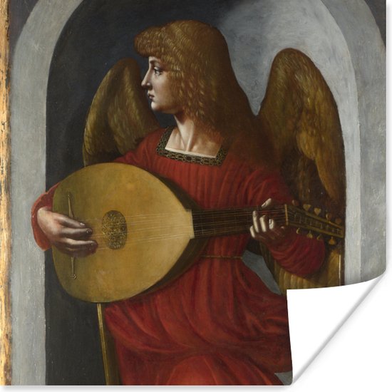 Poster An angel in red with a lute - Leonardo da Vinci - 30x30 cm