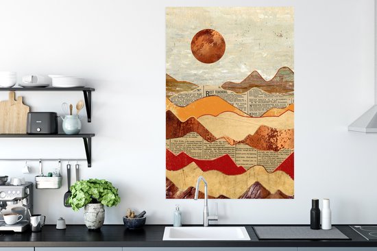 Affiche Vintage - Journal - Bronze - Abstrait - Paysage - Couleurs - 80x120 cm