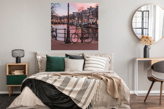 Affiche Amsterdam au crépuscule - 100x100 cm XXL