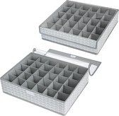 Set de 2 boîtes de rangement pour sous-vêtements et autres petits accessoires, 30 cellules, tiroirs pliables pour ranger chaussettes, écharpes, soutiens-gorge, sous-vêtements