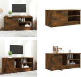 vidaXL Tv-meubel 80x35x36-5 cm bewerkt hout gerookt eikenkleurig - Tv-kast - Tv-kasten - Tv-meubel - Hifi-meubel