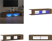 vidaXL Tv-meubel met LED-verlichting 135x39x30 cm bruineikenkleurig - Tv-kast - Tv-kasten - Tv-meubel - Tv-meubel Met LED-verlichting