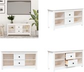vidaXL Tv-meubel 103x36-5x52 cm massief grenenhout wit - Tv-kast - Tv-kasten - Tv-meubel - Hifi-meubel