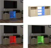 vidaXL Tv-meubel met LED-verlichting 120x30x50 cm sonoma eikenkleurig - Tv-kast - Tv-kasten - Televisiekast - Televisiekasten