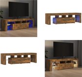 vidaXL Tv-meubel LED-verlichting 140x36-5x40 cm gerookt eikenkleurig - Tv-kast - Tv-kasten - Tv-meubel - Hifi-meubel